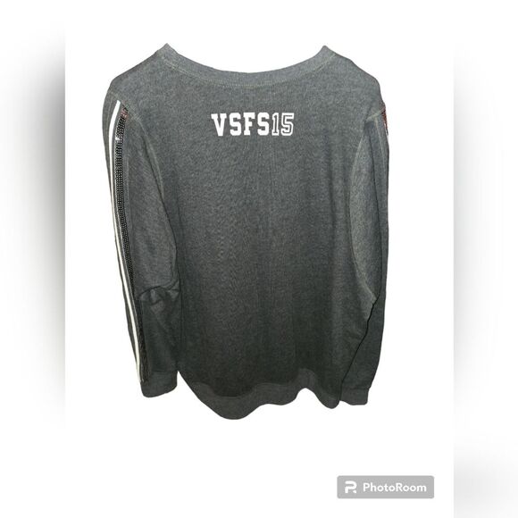 VICTORIA'S SECRET BLING Sequins Women's S Sweatshirt Dark Gray RARE - Picture 2 of 7